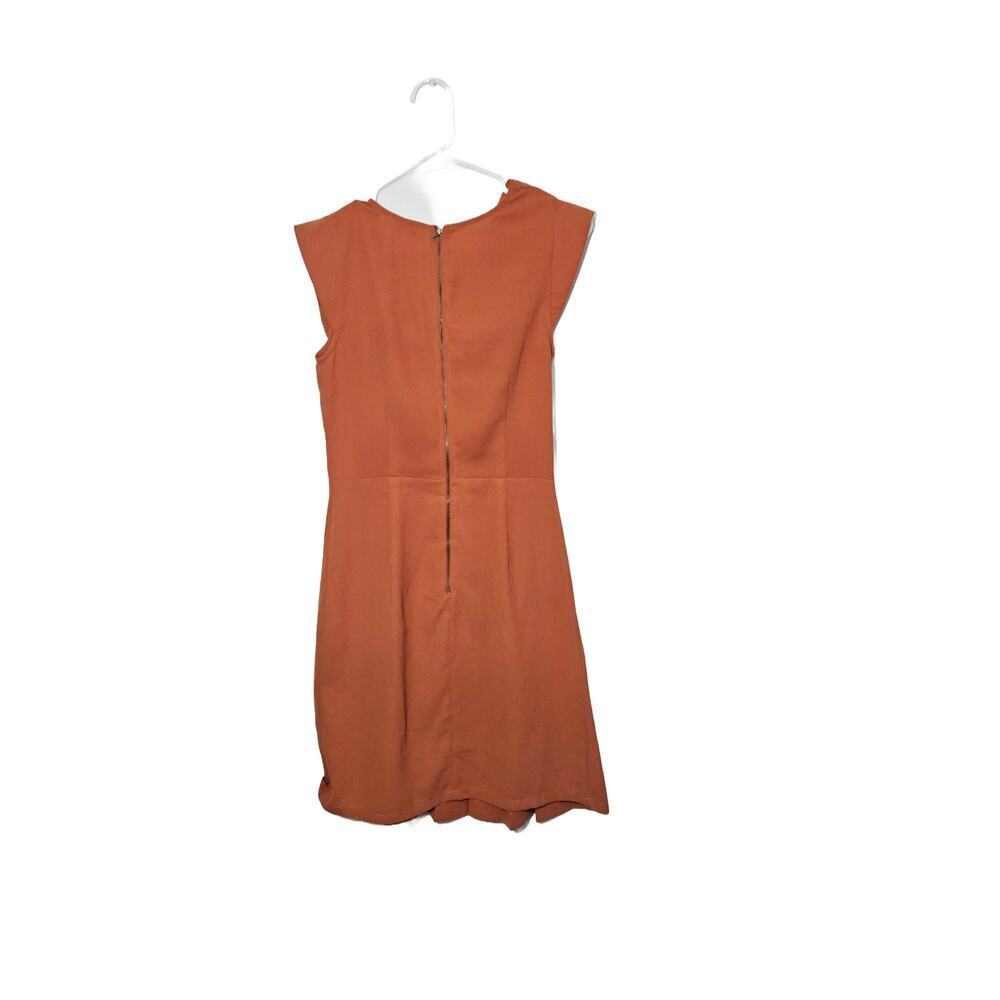 Anthropologie Louche Cowl Neck Pleated Orange Dress Sz 10 Medium 70s Vibes - Picture 2 of 6